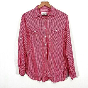 Denim & Supply Ralph Lauren Red and White Gingham Long Sleeves Button Up